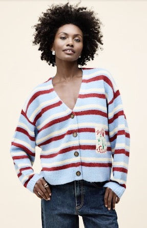stripe slouch cardigan