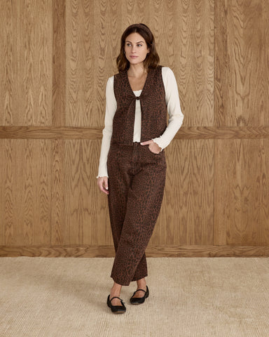 leopard barrel denim