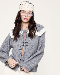 triple tie knit sweater