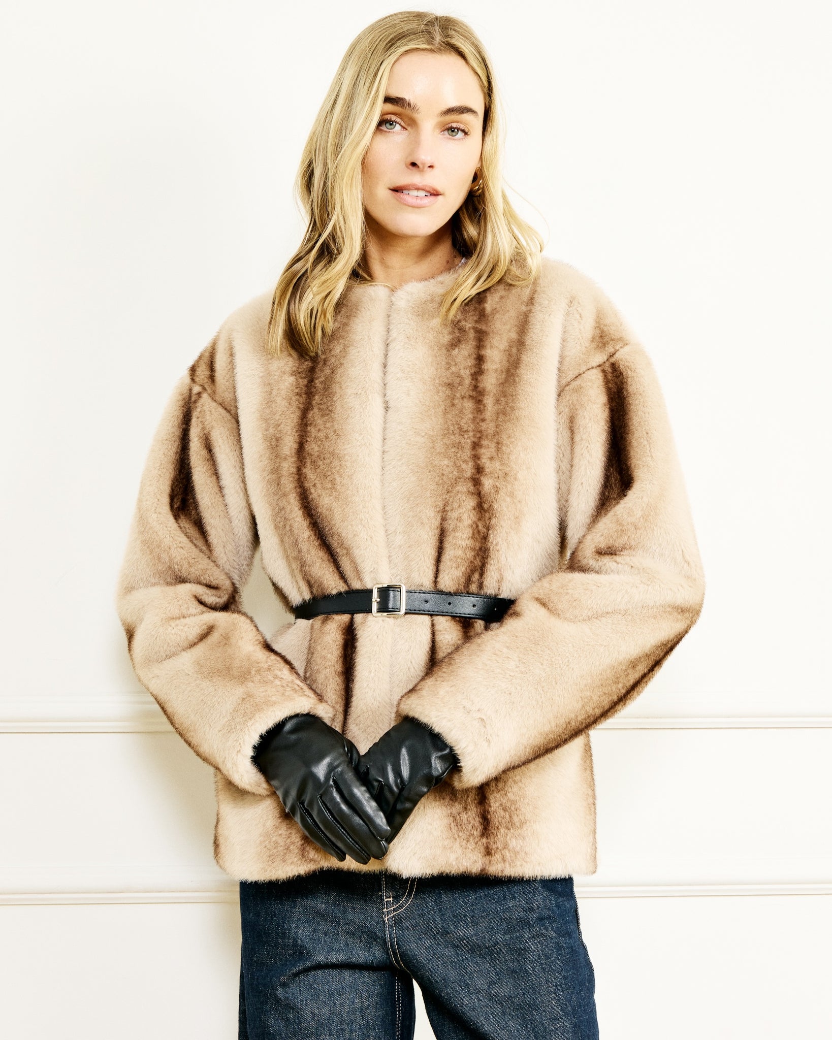 the city faux fur jacket