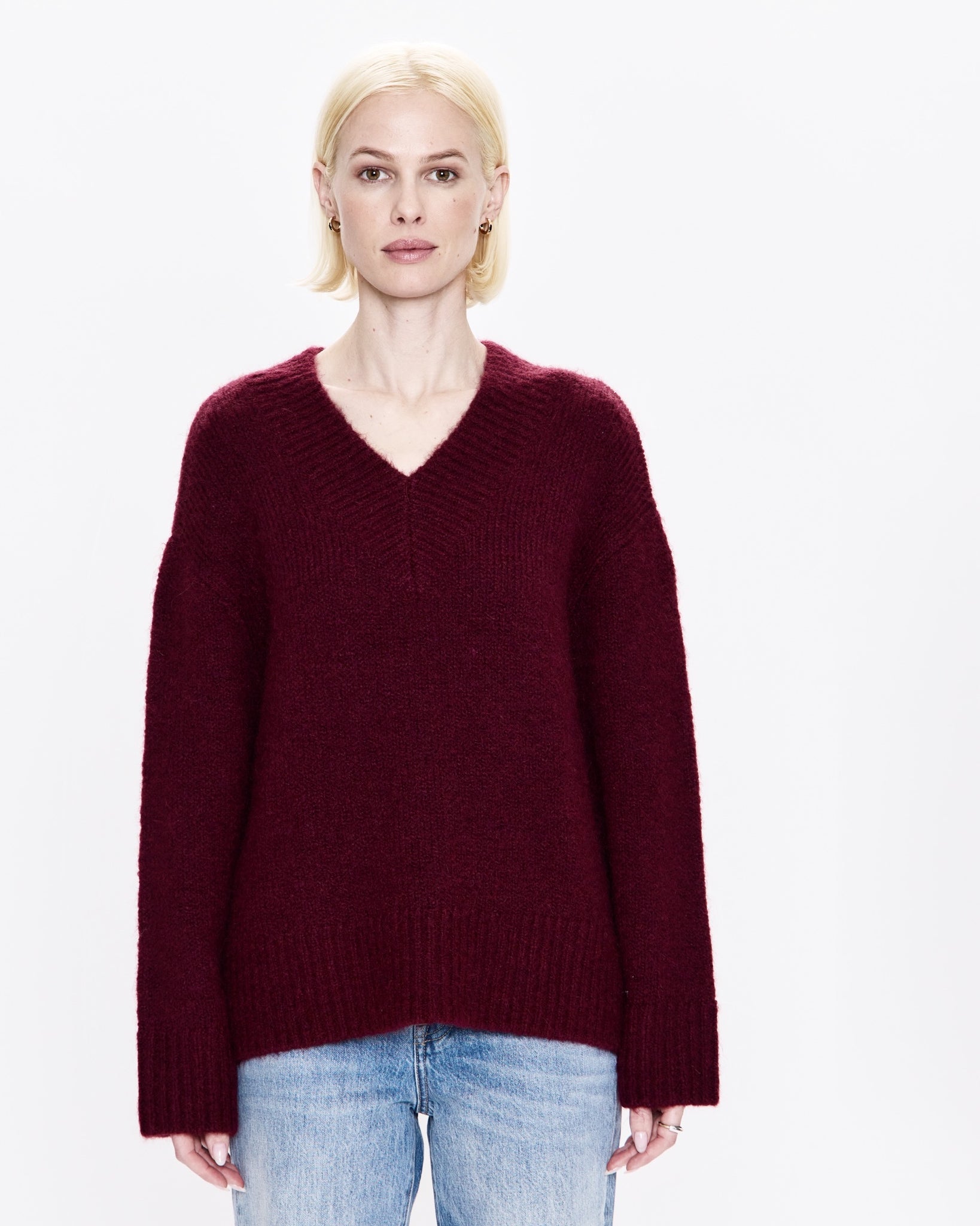 talia chunky v-neck sweater