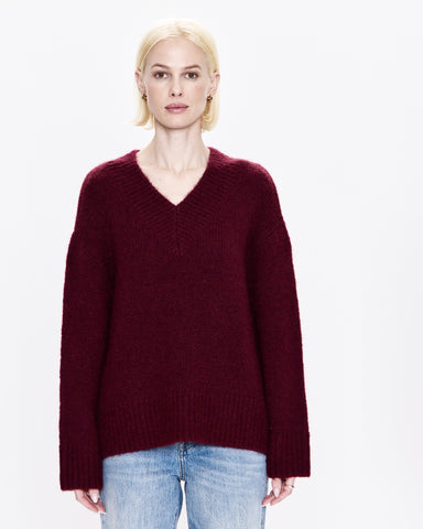 talia chunky v-neck sweater