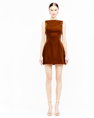 carmine velvet dress