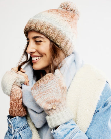 rainbow run hat + gloves