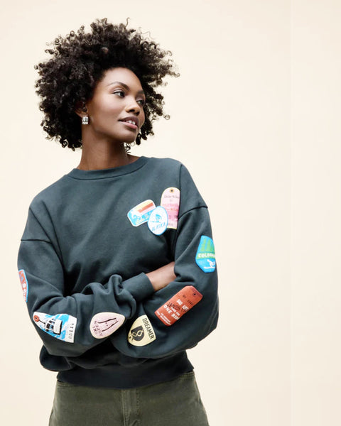 ski patch & pass collector sweatshirt