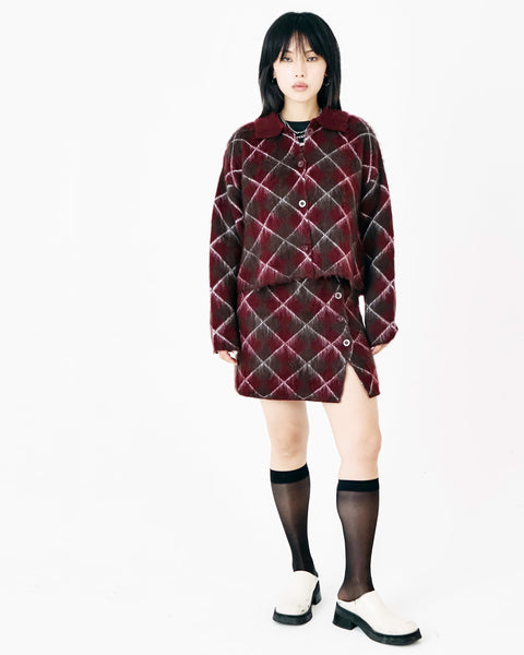 estate argyle knit mini skirt