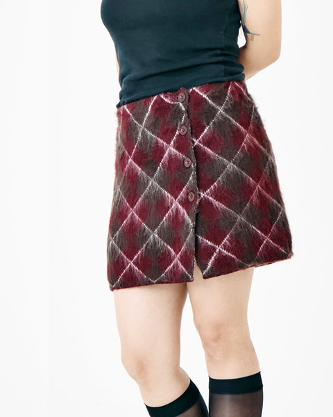 estate argyle knit mini skirt