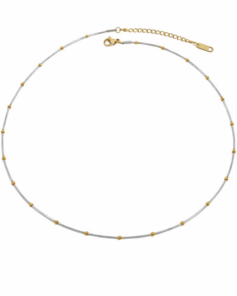 dainty silver & gold beaded chain