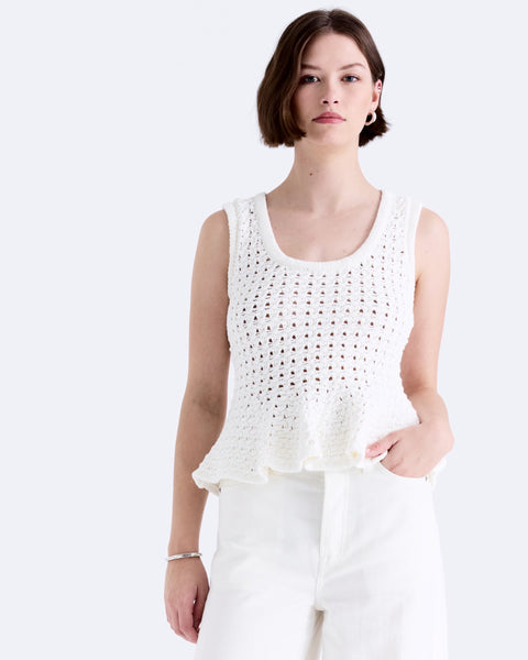 anna peplum sweater tank