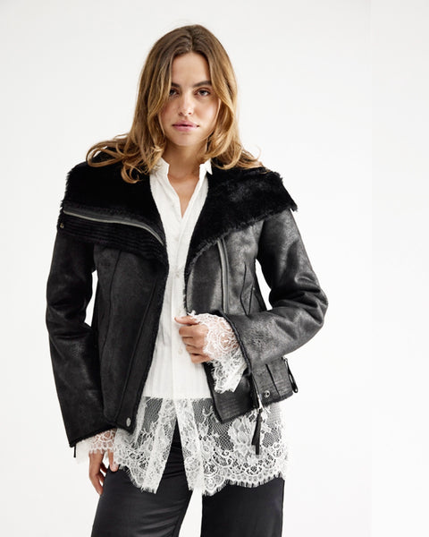 fourline shearling aviator jacket