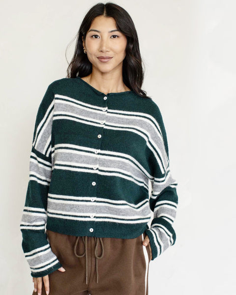varsity stripe cardigan