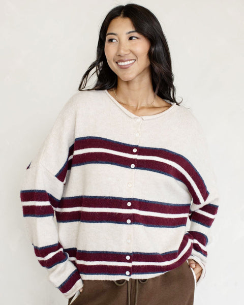 varsity stripe cardigan