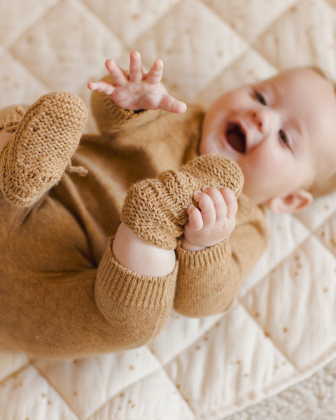 gold knit booties