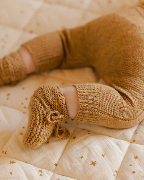 gold knit booties