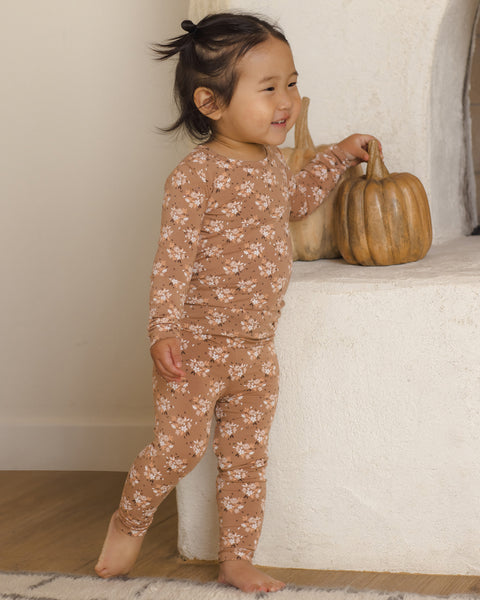 bamboo pajama set fall floral