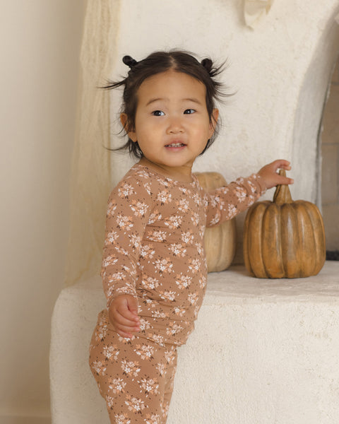 bamboo pajama set fall floral
