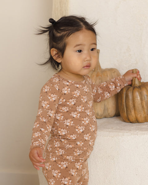 bamboo pajama set fall floral