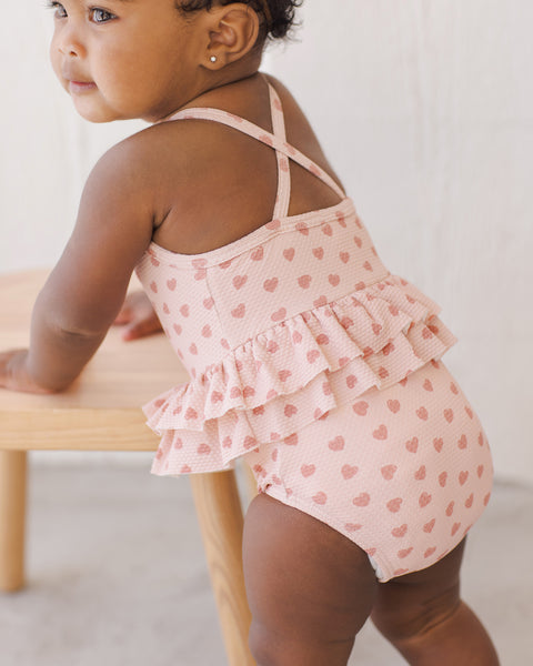 ruffled one piece swimsuit