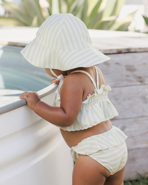 smocked ruffle bikini