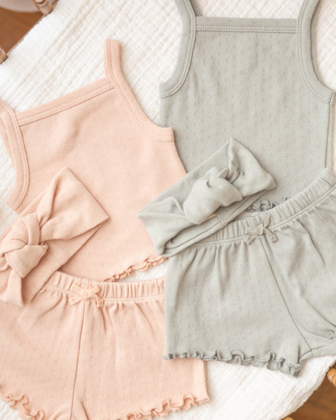 pointelle tank + shortie set