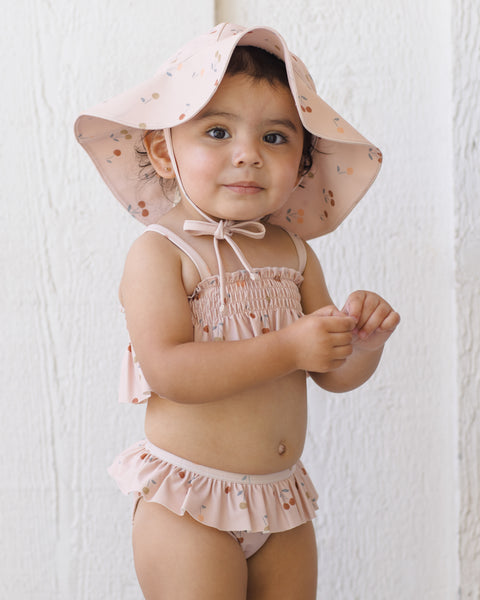 smocked ruffle bikini