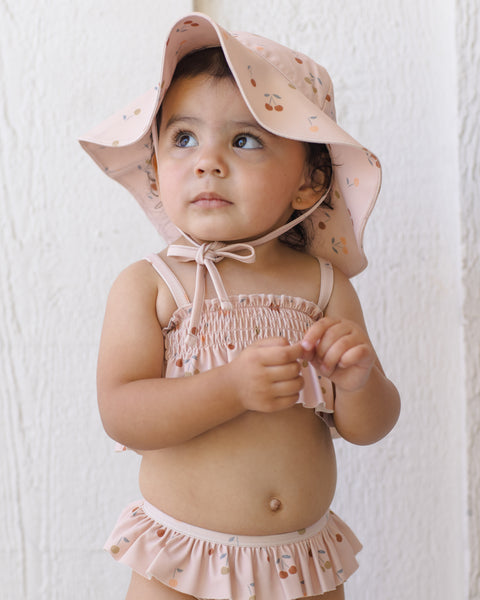 smocked ruffle bikini