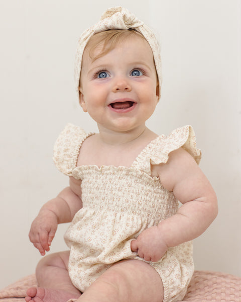 smocked ruffle romper