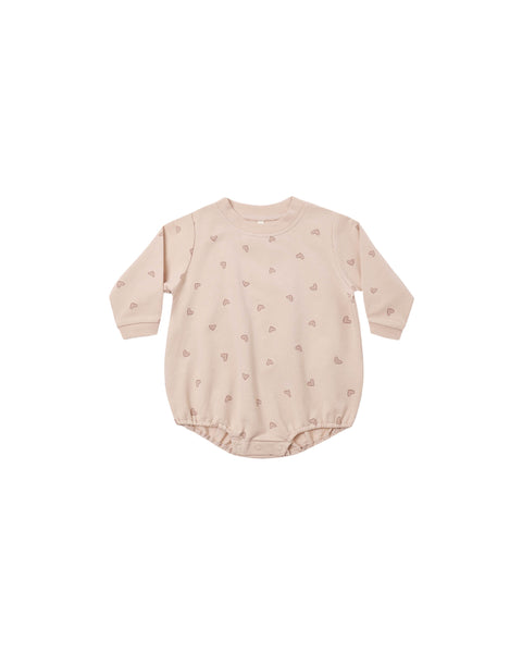 crewneck bubble romper hearts