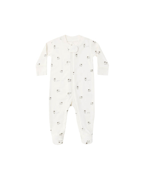 zip long sleeve sleeper footie sheep