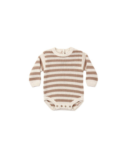 rex romper almond stripe