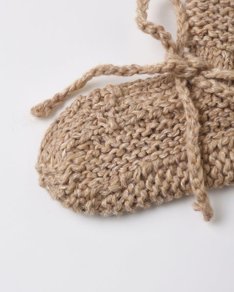 knit booties heathered almond