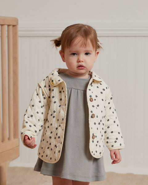 navy dot quilted jacket