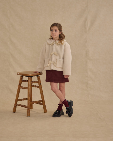 shearling collared coat