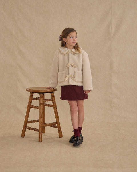 shearling collared coat