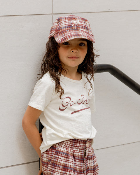 plaid baseball hat