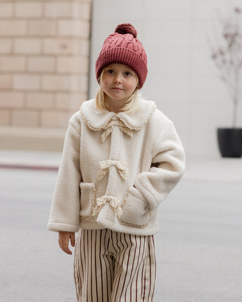 shearling collared coat