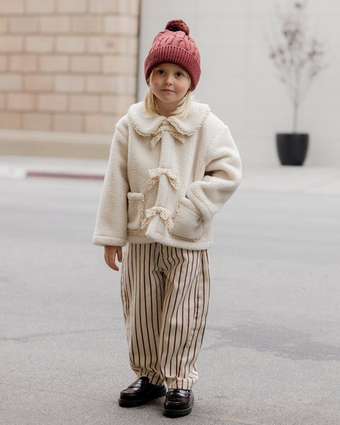 shearling collared coat