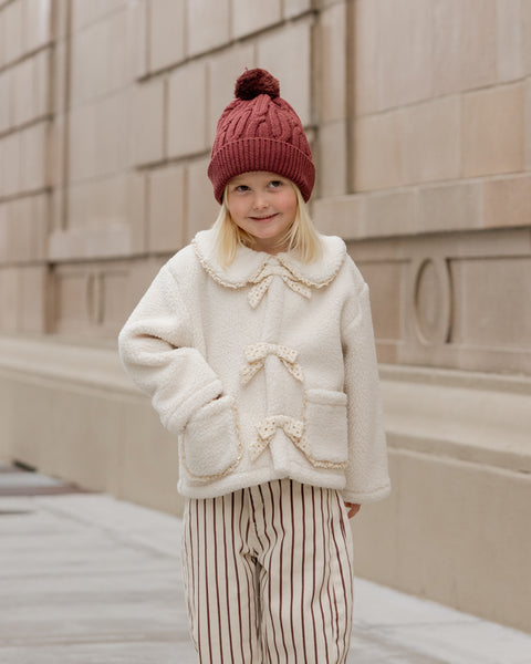 shearling collared coat