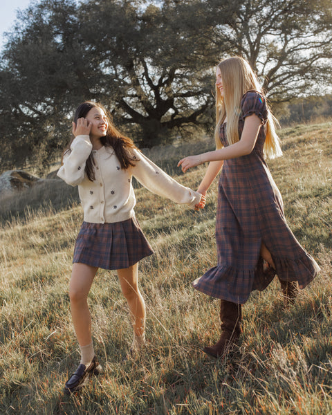 teen pleated plaid skirt