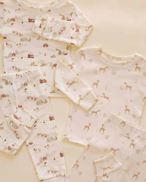 organic pajama set ski town