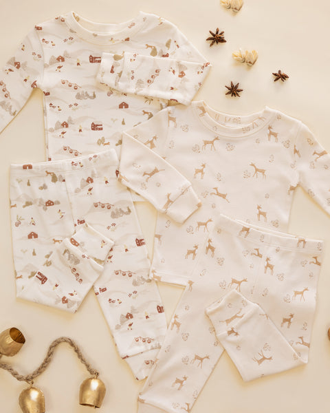 organic pajama set ski town