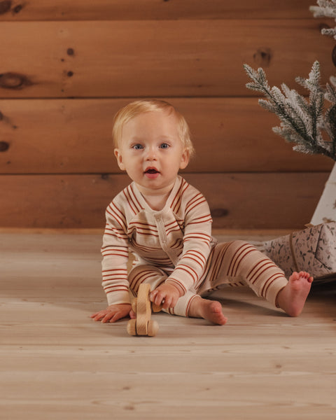 organic long john pj holiday stripe