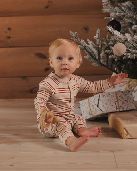organic long john pj holiday stripe