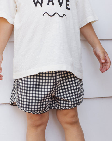 gingham swim trunk