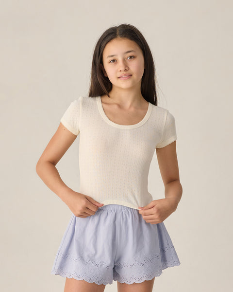 teen pointelle tee