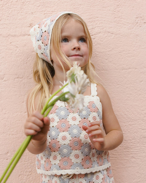 floral crochet scarf