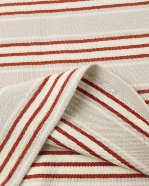 organic long sleeve pj set holiday stripe