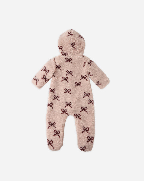 fleece jumpsuit bows