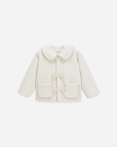 shearling collared coat