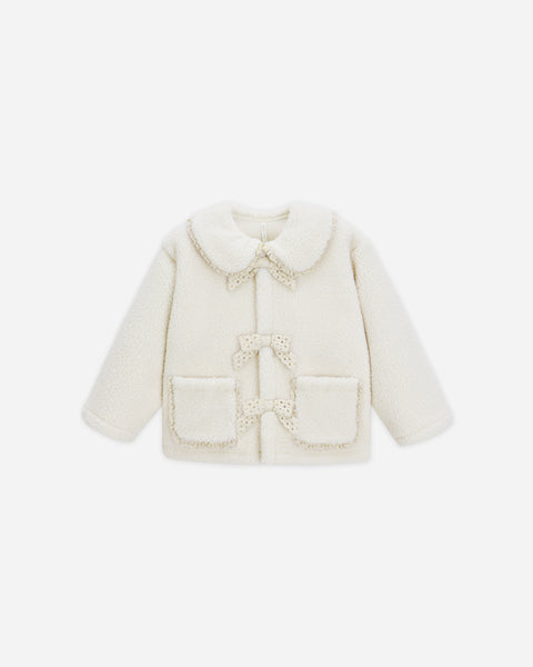 shearling collared coat